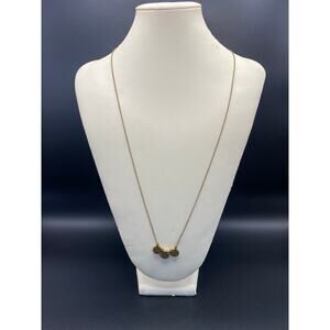 J.CREW Gold Tone Triple Disc Pendant Long Chain Necklace Minimalist Layering